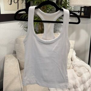 ALO Yoga Ribbed Racerback Tank Top, M, White